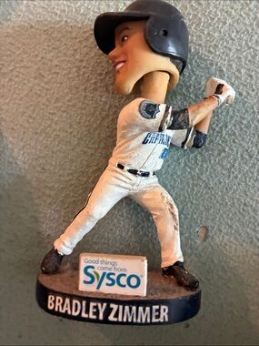 Bradley Zimmer Bobblehead Figurine - White Uniform, Black Helmet